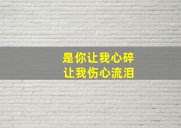 是你让我心碎 让我伤心流泪